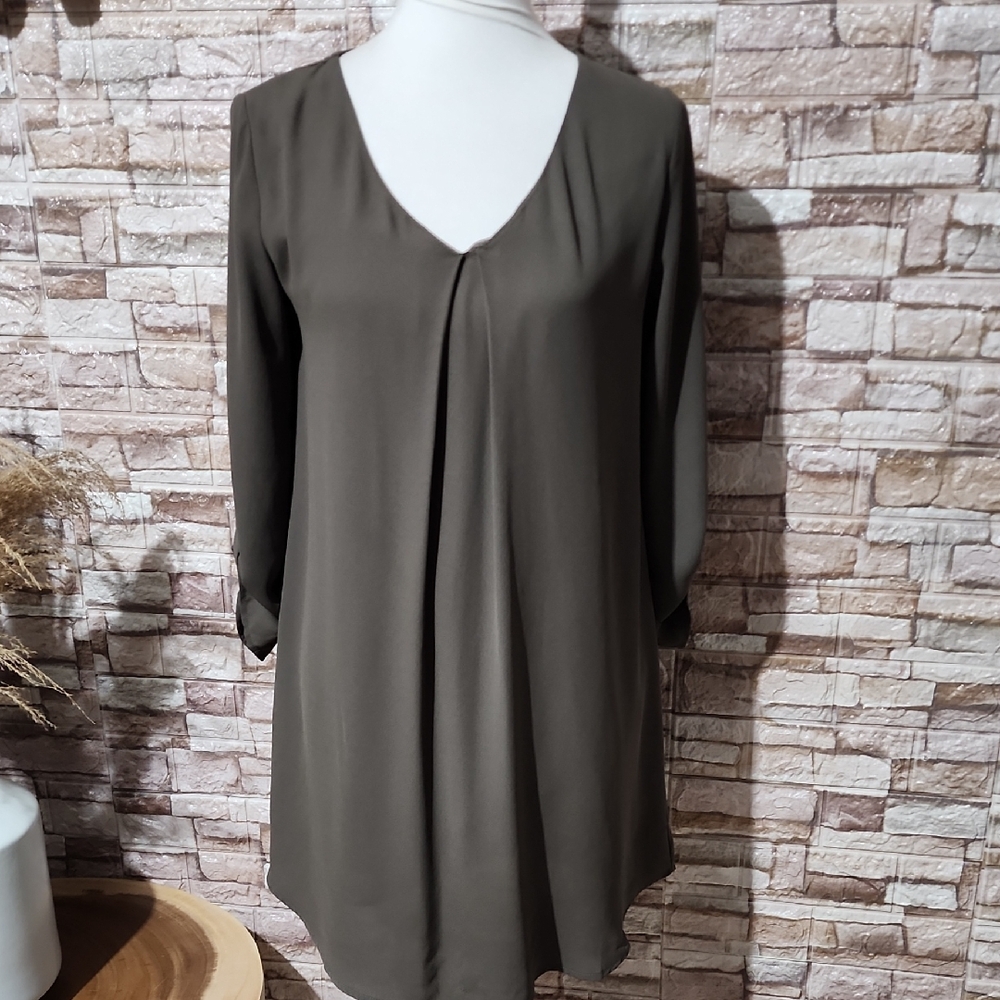 Lush  Elegant Dark Green  Sleeve Dress